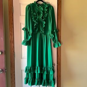 Kate Hudson Happy Nature Size Large MIDI Green Dress